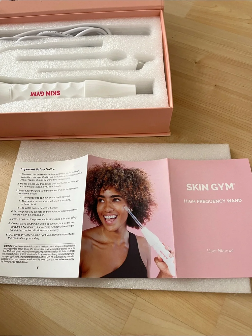Skin Gym High-Frequency Wand in Pink - Acne & Blemish Treatment